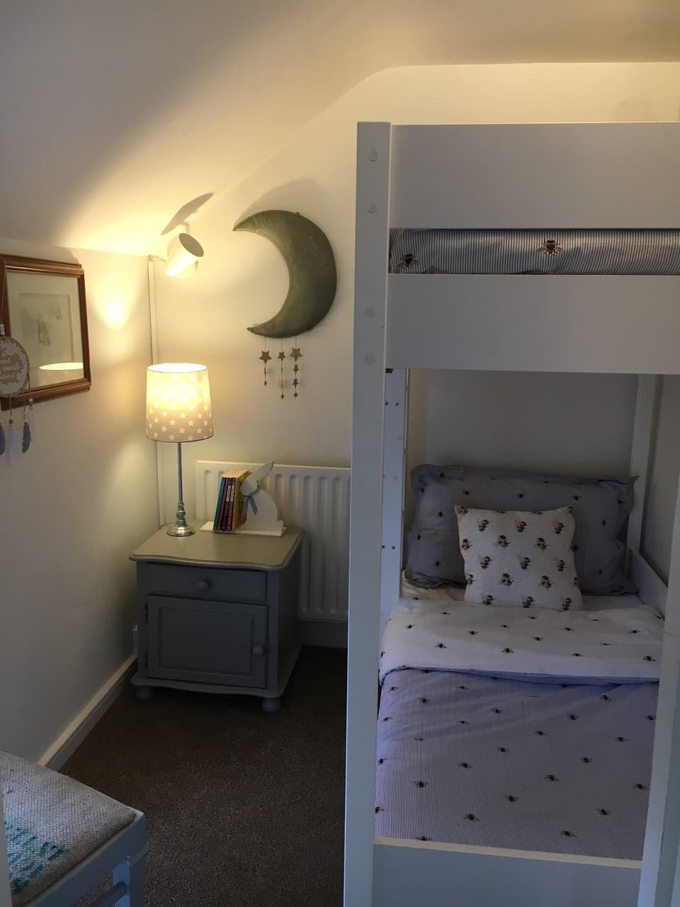 The children’s bunk beds